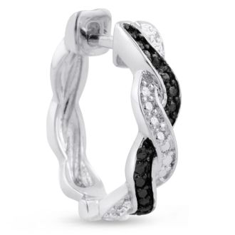 Black Diamond Swirl Huggy Hoop Earrings.  Wear Them Everyday...They Are So Cute!
