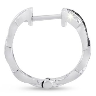 Black Diamond Swirl Huggy Hoop Earrings.  Wear Them Everyday...They Are So Cute!
