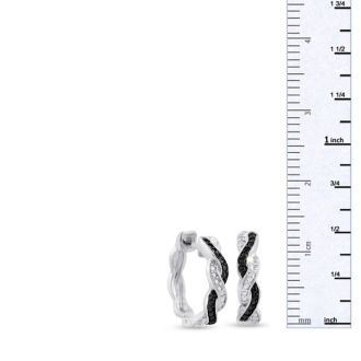Black Diamond Swirl Huggy Hoop Earrings.  Wear Them Everyday...They Are So Cute!
