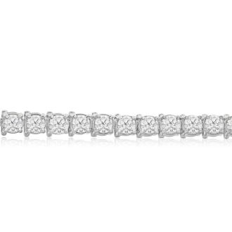 13 Carat Diamond Tennis Bracelet In 14 Karat White Gold, 8 Inches