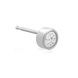 1/5 Carat Bezel Set Diamond Stud Earrings Crafted In 14 Karat White Gold
