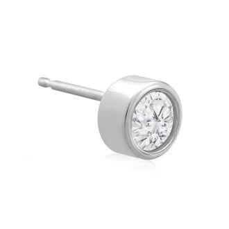 1/2 Carat Bezel Set Diamond Stud Earrings Crafted In 14 Karat White Gold