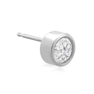 3/4 Carat Bezel Set Diamond Stud Earrings Crafted In 14 Karat White Gold