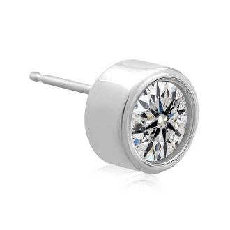 2 Carat Bezel Set Diamond Stud Earrings Crafted In 14 Karat White Gold
