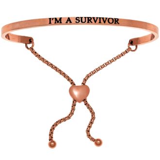 Rose Gold "I’M A SURVIVOR" Adjustable Bracelet
