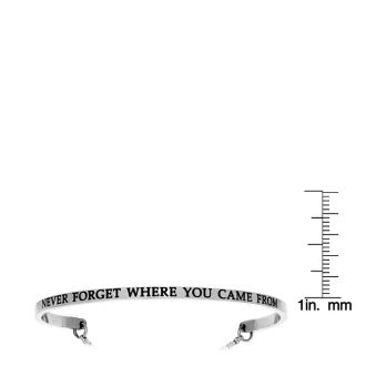 Silver "NEVER FORGET WHERE YOU CAME FROM" Adjustable Bracelet