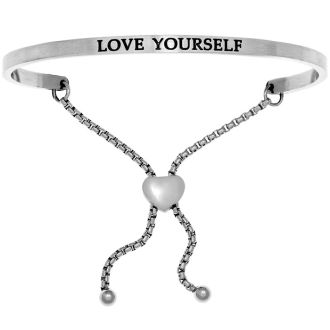 Silver "LOVE YOURSELF" Adjustable Bracelet