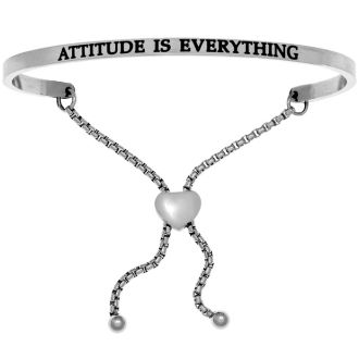Silver "ATTITUDE IS EVERYTHING" Adjustable Bracelet