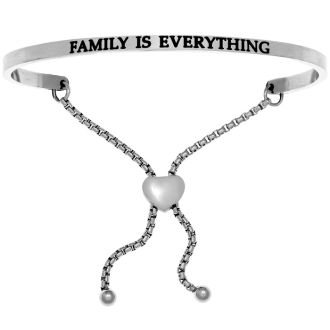 Silver "FAMILY IS EVERYTHING" Adjustable Bracelet
