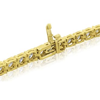 14 1/2 Carat Diamond Tennis Bracelet In 14 Karat Yellow Gold, 9 Inches
