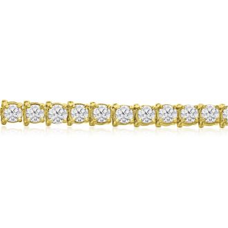 10 1/2 Carat Diamond Tennis Bracelet In 14 Karat Yellow Gold, 8 Inches