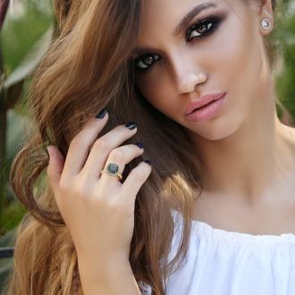 2-1/2 Carat Cushion Shape Mystic Topaz Ring With Diamond Halo In 14 Karat Yellow Gold