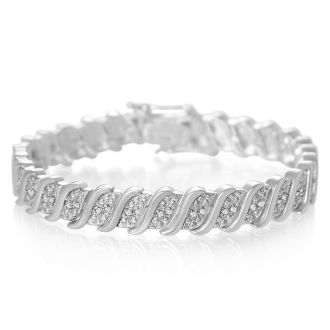 1/4 Carat Classic Natural Diamond Tennis Bracelet In Platinum Overlay.  Finally Back In Stock