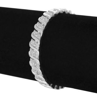 1/4 Carat Classic Natural Diamond Tennis Bracelet In Platinum Overlay.  Finally Back In Stock