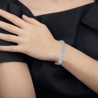 1/4 Carat Classic Natural Diamond Tennis Bracelet In Platinum Overlay.  Finally Back In Stock