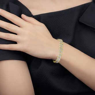 1/4 Carat Classic Natural Diamond Tennis Bracelet In Yellow Gold Overlay