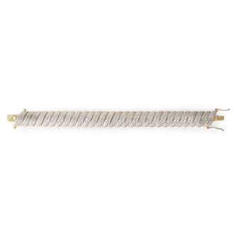 Heavy 2 Carat Diamond Bracelet in Yellow Gold Overlay