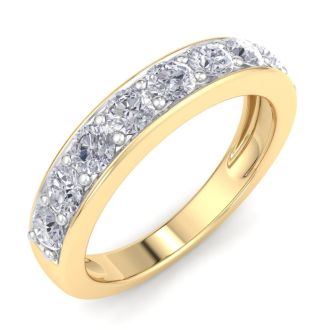 1 Carat Diamond Wedding Band In 14 Karat Yellow Gold
