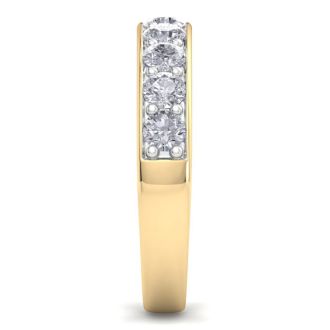 1 Carat Diamond Wedding Band In 14 Karat Yellow Gold