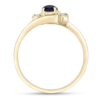 1/2ct Sapphire and Diamond Ring In 14K Yellow Gold
