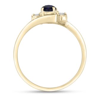 1/2ct Sapphire and Diamond Ring In 14K Yellow Gold
