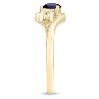 1/2ct Sapphire and Diamond Ring In 14K Yellow Gold
