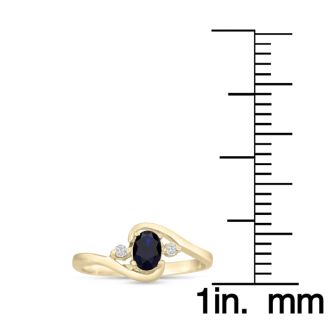 1/2ct Sapphire and Diamond Ring In 14K Yellow Gold
