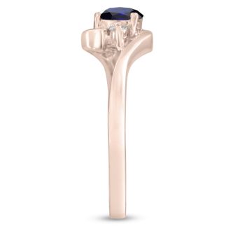1/2ct Sapphire and Diamond Ring In 14K Rose Gold
