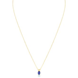 .40ct Oval Shaped Tanzanite Pendant in 14k Yellow Gold, 18 Inches
