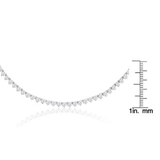 10 Carat Diamond Tennis Necklace In 14 Karat White Gold, 17 Inches
