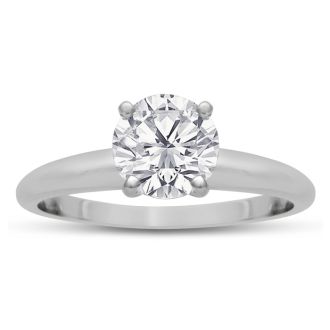 1 Carat Diamond Round Engagement Rings In 14K White Gold