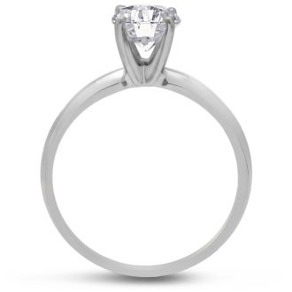 1 Carat Diamond Round Engagement Rings In 14K White Gold