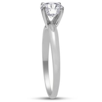 1 Carat Diamond Round Engagement Rings In 14K White Gold