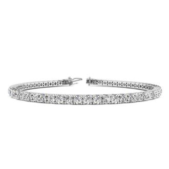3 1/2 Carat Diamond Tennis Bracelet In 14 Karat White Gold, 6 Inches