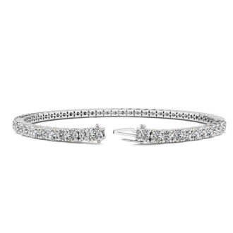 3 1/2 Carat Diamond Tennis Bracelet In 14 Karat White Gold, 6 1/2 Inches