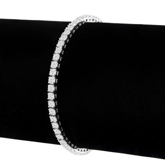 3 1/2 Carat Diamond Tennis Bracelet In 14 Karat White Gold, 6 1/2 Inches