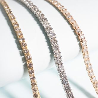 3 1/2 Carat Diamond Tennis Bracelet In 14 Karat White Gold, 6 1/2 Inches