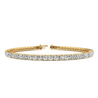 4 Carat Diamond Tennis Bracelet In 14 Karat Yellow Gold, 7 Inches. Incredible Price. Very Popular Bracelet!