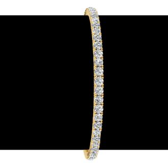 4 1/4 Carat Diamond Tennis Bracelet In 14 Karat Yellow Gold, 7 1/2 Inches