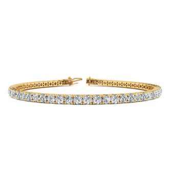 5 Carat Diamond Tennis Bracelet In 14 Karat Yellow Gold, 9 Inches