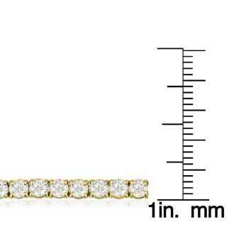 6 Carat Round Diamond Tennis Bracelet In 14 Karat Yellow Gold, 6 Inches