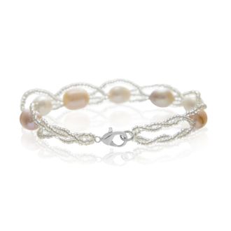 8mm Freshwater Cultured Pearl and Fine Crystal Bracelet