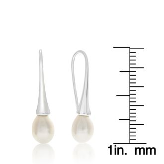 Pearl Drop Earrings With 8MM Freshwater Pearls, 1 Inch