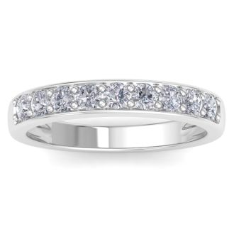 1/2 Carat Diamond Wedding Band In 14 Karat White Gold