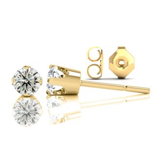 Nearly 1/2ct Diamond Stud Earrings in 14k Yellow Gold.  Everyone Loves These Beautiful Diamond Earrings! Just The Right Size!