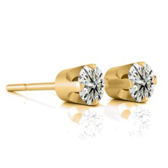 Nearly 1/2ct Diamond Stud Earrings in Yellow Gold.  Everyone Loves These Beautiful Diamond Earrings! Just The Right Size!
