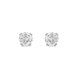 5 Point Tiny Diamond Stud Earrings in Solid Sterling Silver. One Of SuperJeweler's Most Popular Items!

