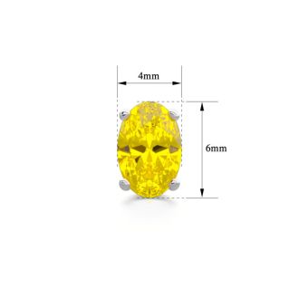 1 Carat Oval Shape Citrine Stud Earrings In Sterling Silver
