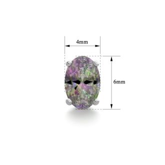 1 Carat Oval Shape Mystic Topaz Stud Earrings In Sterling Silver