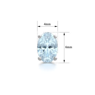 Aquamarine Earrings: Aquamarine Jewelry: 1 Carat Oval Shape Aquamarine Stud Earrings In Sterling Silver